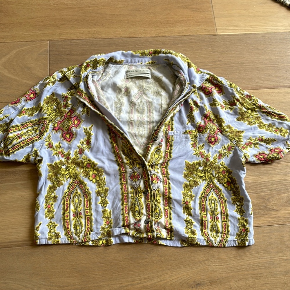 Urban Outfitters Cropped Shirt With Buttons